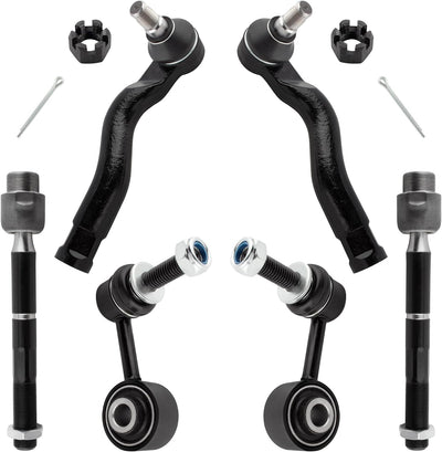 BOXI (Set of 6) Front Sway Bar End Links + Outer Inner Tie Rod Ends fit for Toyota Sequoia 2008-2019 / for Toyota Tundra 2007-2019 / Replaces ES800326 ES800327 EV800293 K750180 K750179