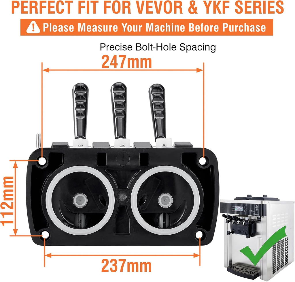 3-Handle Discharge Door for VEVOR YKF Soft Serve Ice Cream Machines