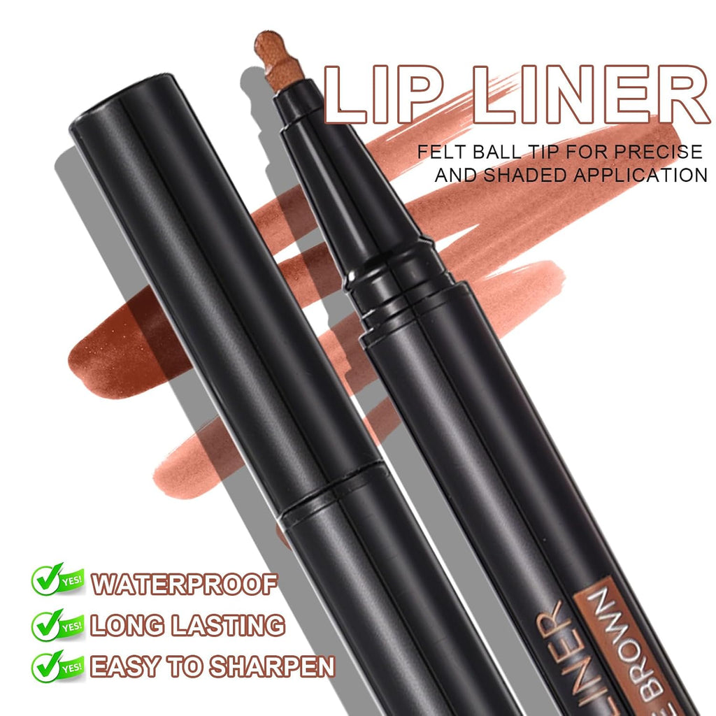 Lip Gloss and Lip Liner Combo Set,2PCS Matte Liquid Lip Liner