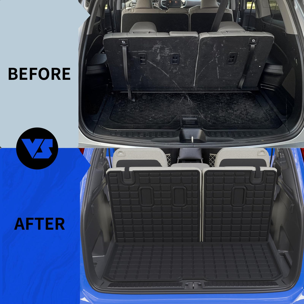 Trunk Mat with Backrest Mat for 2016-2026 Honda Pilot Accessories
