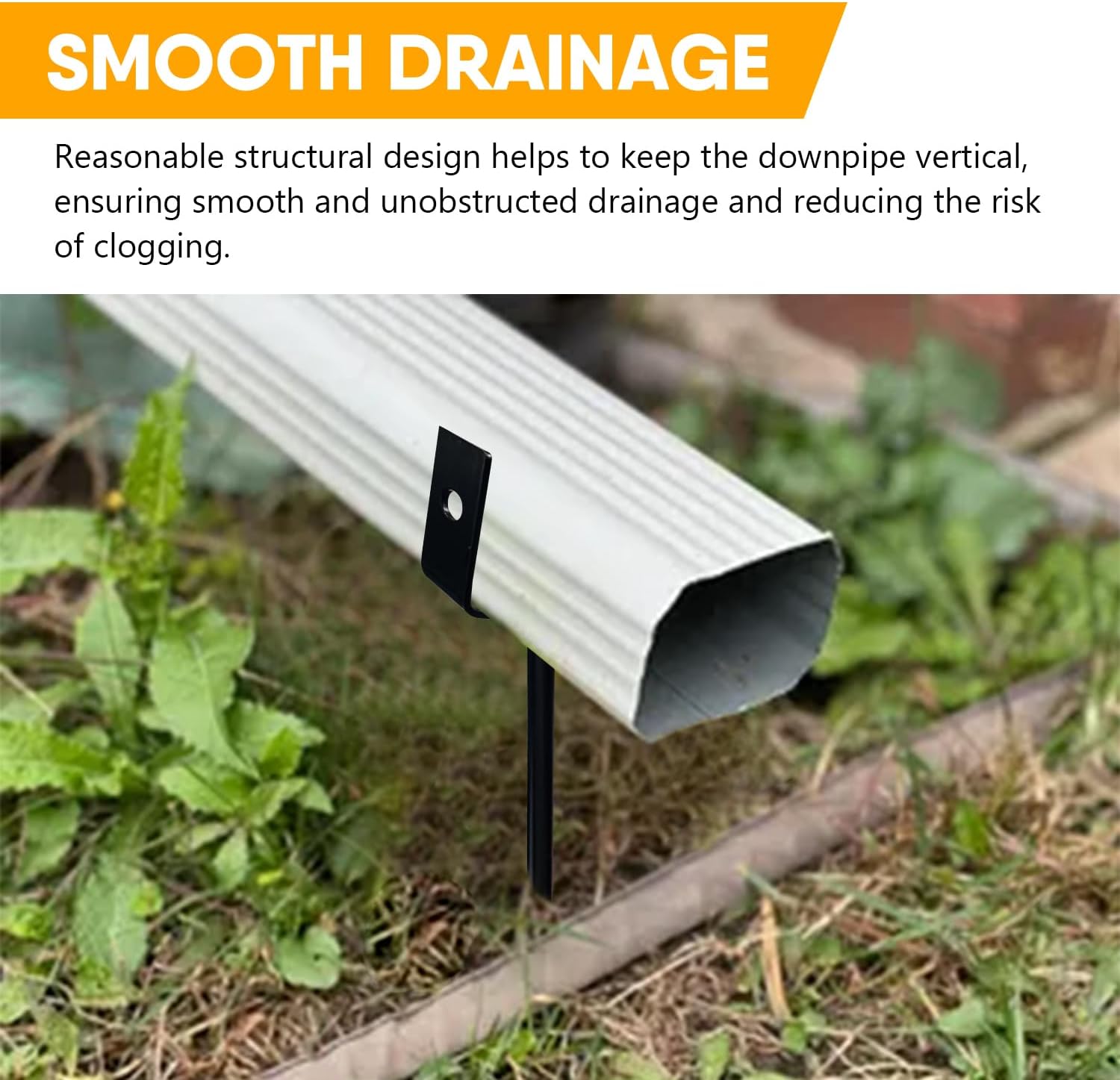 Rainwater Downspout Bracket - Heavy-Duty Galvanized Iron with Eco-Friendly Coating, Adjustable Size, Rust-Proof