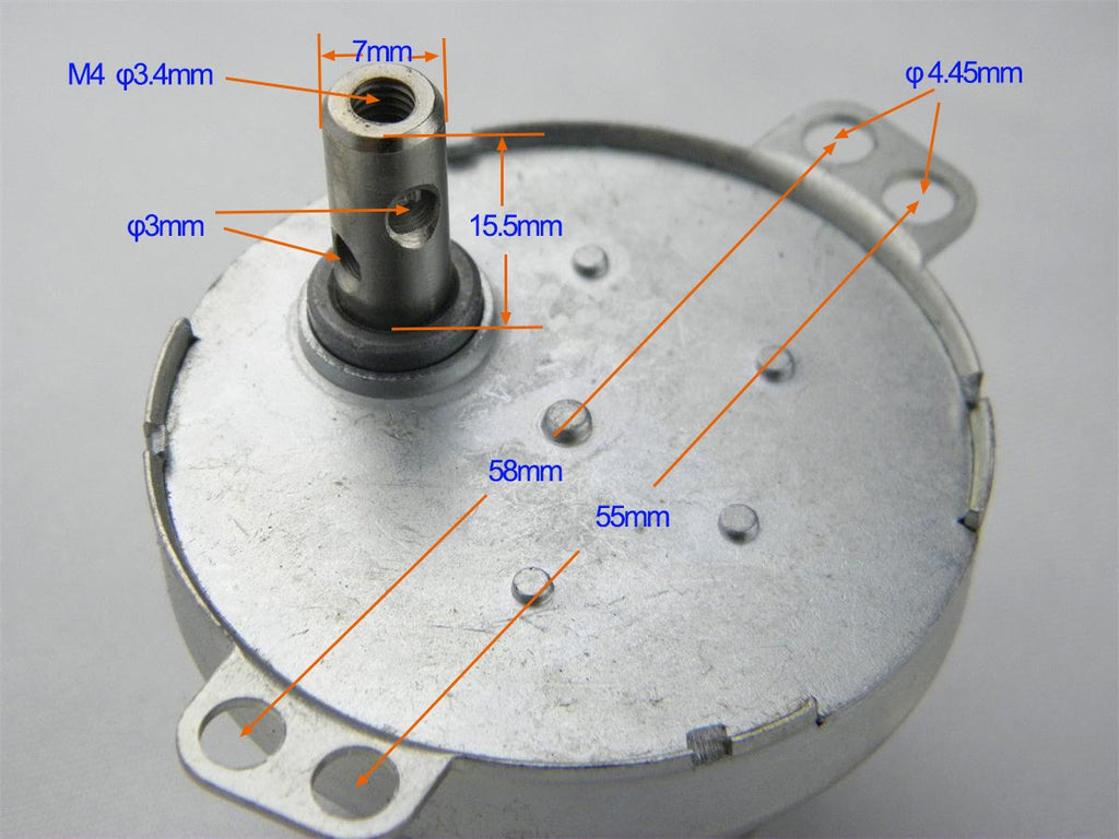 CHANCS DC Gear Motor Electric Motor JS-50 12V DC 5RPM CW/CCW Horizontal Hole Shaft for Fan Motor