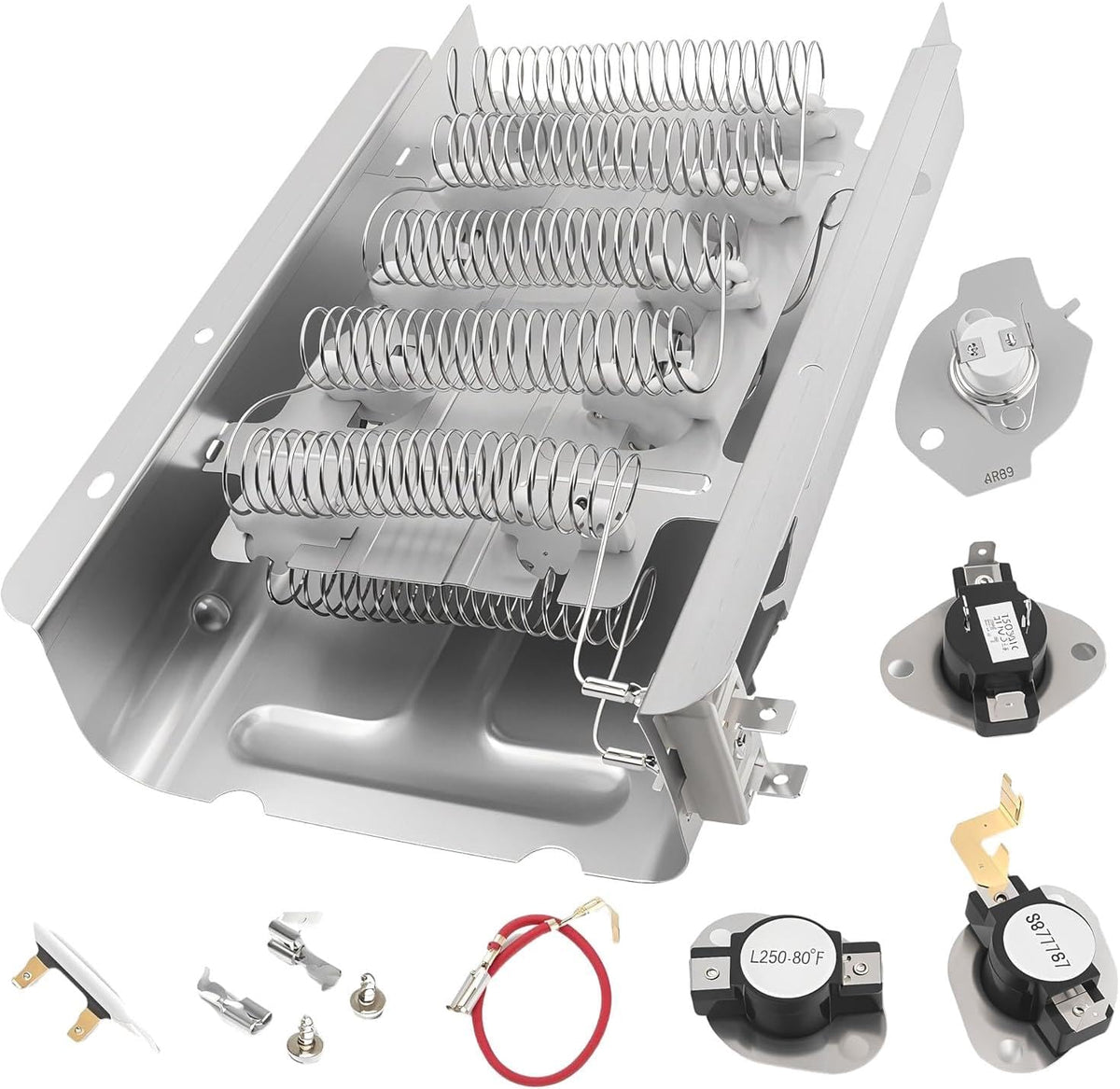 Dryer Heating Element Replacement Compatible Parts for Amana for Whirlpool for Kenmore WED4815EW1 WED49STBW1 WED5000DW2 WED4900XW0 WED5540SQ0 WED6200SW1 WED6600VW0 NED4655EW1 NED4655EW0 NED4705EW0