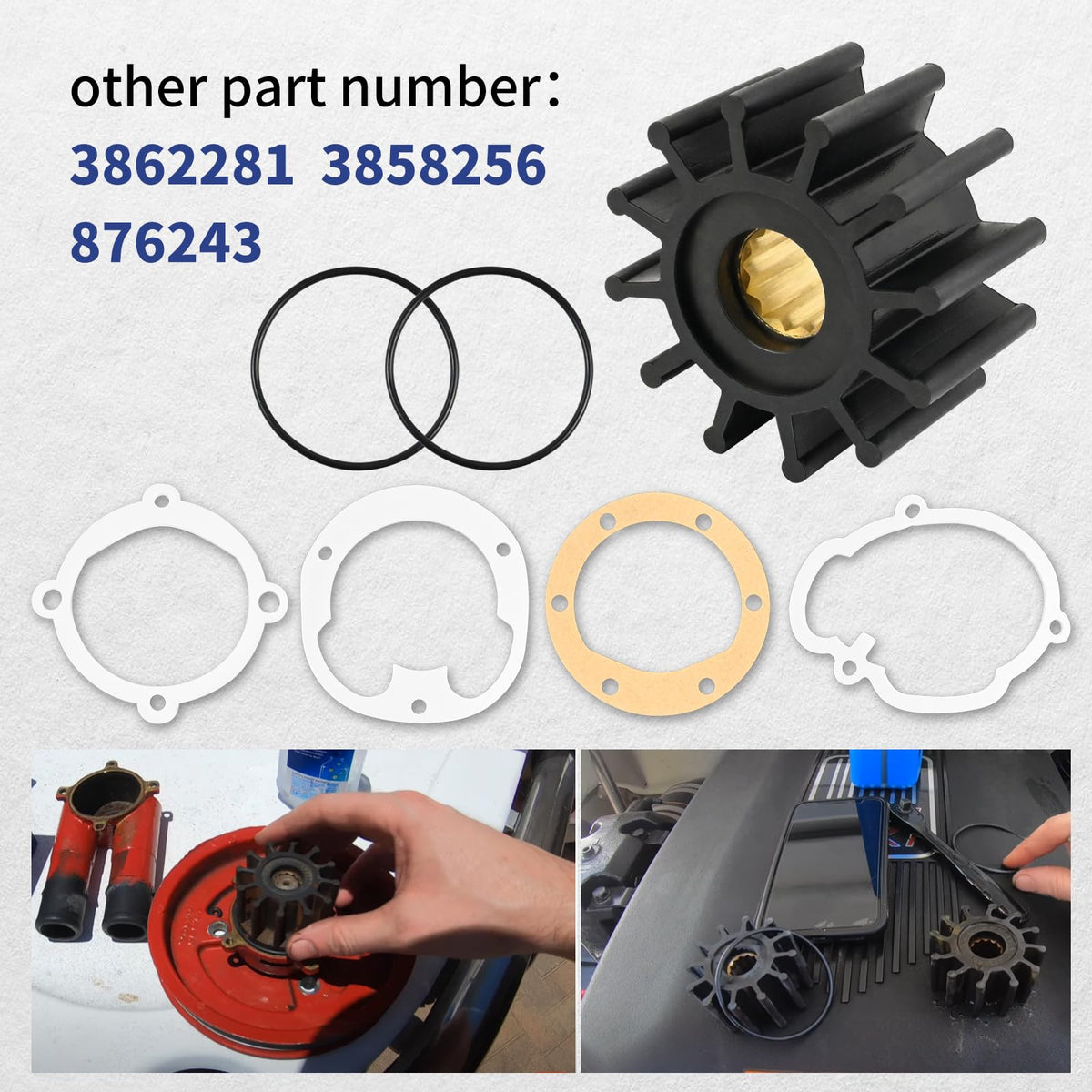 21951346 Water Pump Impeller Compatible with Volvo Penta,Johnson Sierra