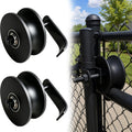 5" Nylon Sliding Track Rollers Hardware, Rear Pipe Track Wheels for 1-5/8" Pipe Track, Sliding Gate Rollers for Chain Link Sliding Gates, Black, 2pcs