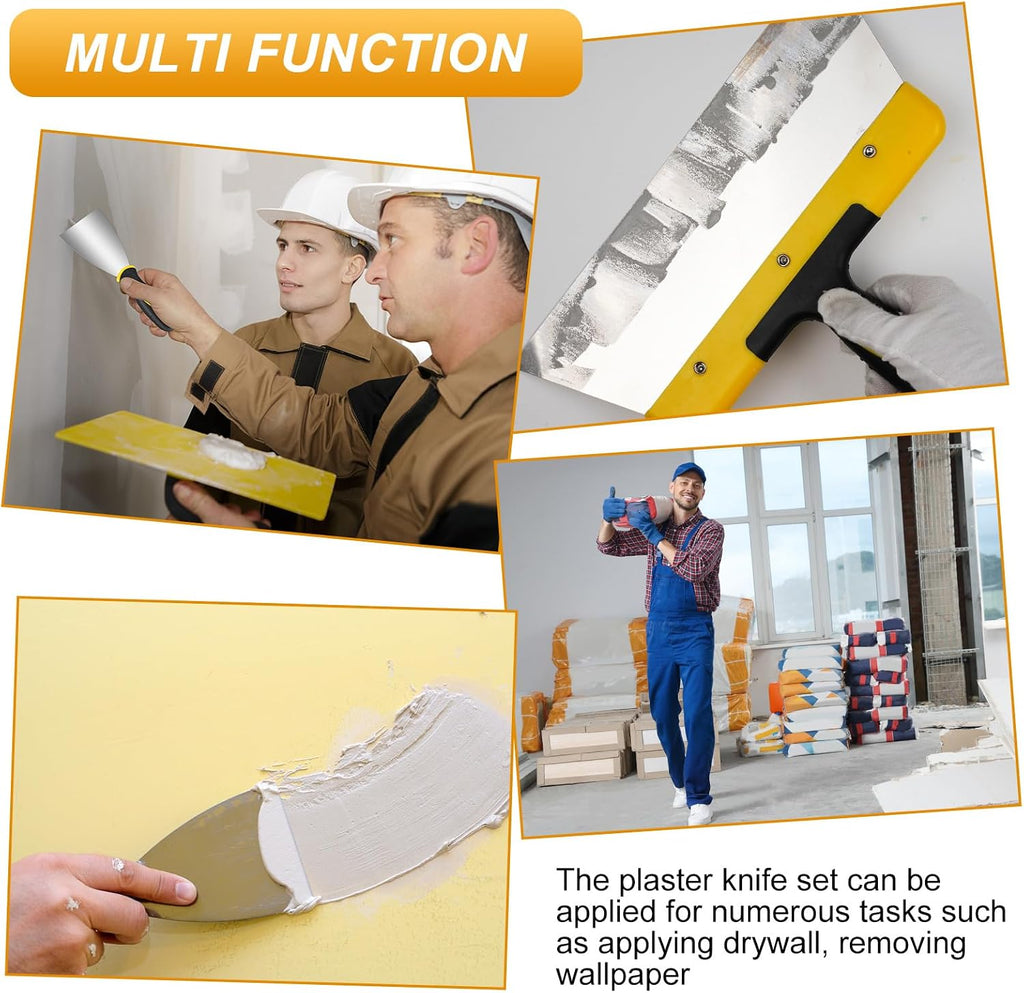 9 Pcs Drywall Knife and Drywall Corner Tool Set Includes Paint Scraper Knives Inside Outside Stainless Steel Corner
