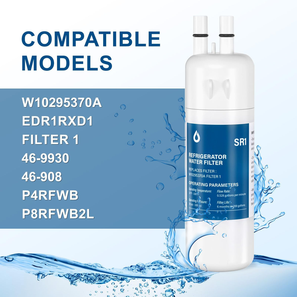 Water Filter Replacement Compatible with W10295370A