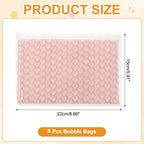 8pcs Clear Bubble Bags Zipper Packing Bag 6"x9" Light Pink