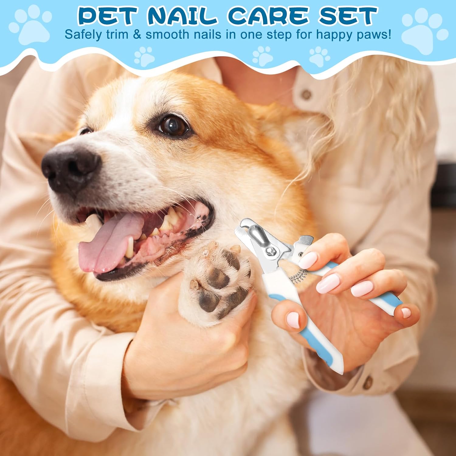 7-in-1 Pet Grooming Kit–Cat Brush,Dog Brush for Shedding,Double-Sided Flea Comb,Dog Nail Trimmers,Dog Bath