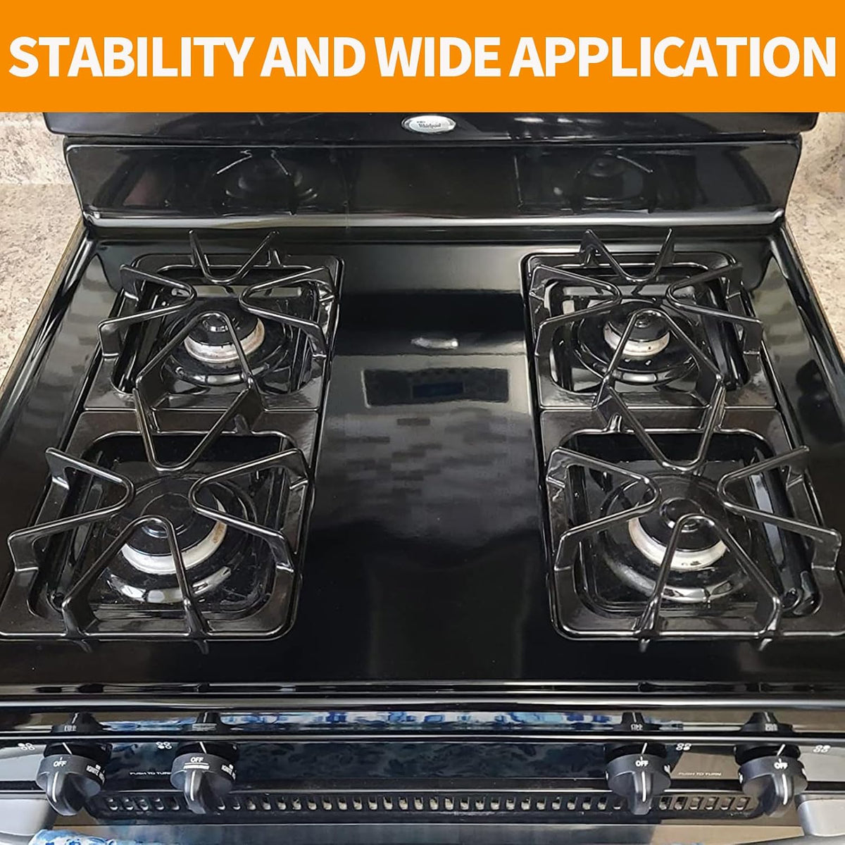 Upgraded W10447925 Burner Grate Replacement for Whirlpool Stove Parts 8.3x8.8 IN Gas Stove Grate Kenmore Maytag Gas Range Parts Amana Inglis Kirkland Cooktop Stove Top Grates Rack Set 4Pcs