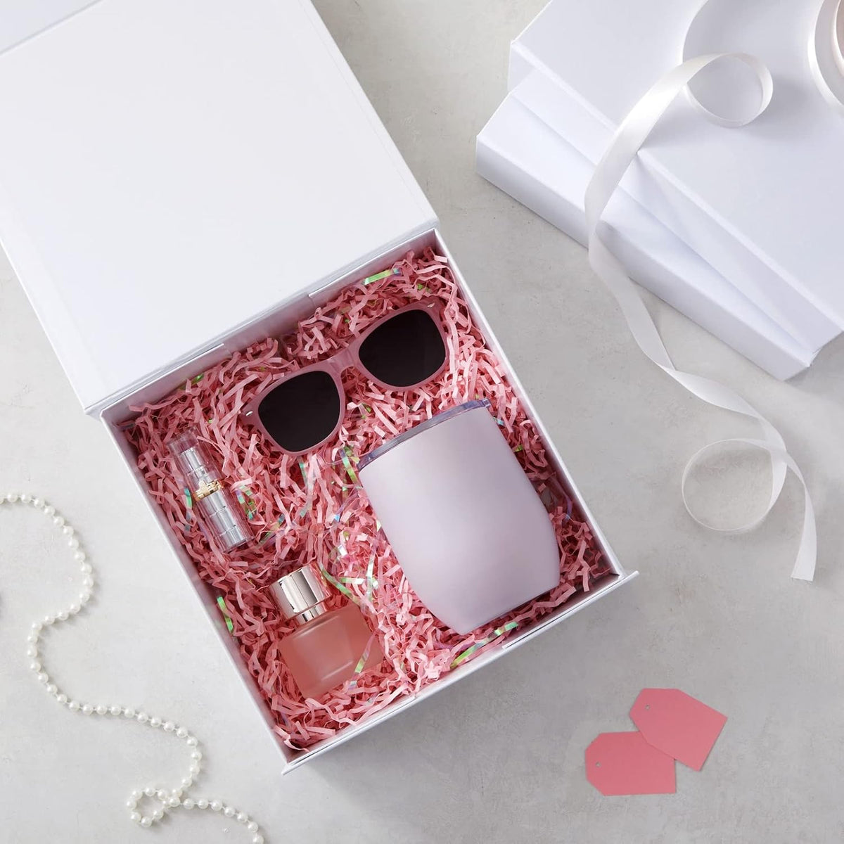 Bridesmaid Proposal Box Set - 6-Pack Glossy White Magnetic, 9.5 x 9.5 x 3.5 In - Bridal & Groomsmen Gift Box with Lid
