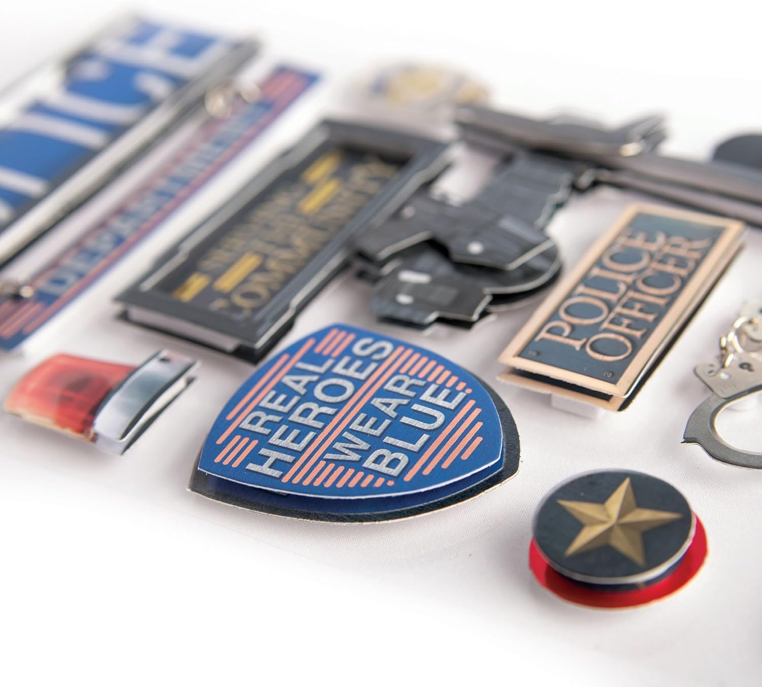 Die-Cut Dimensional & Foil Accent Scrapbook Sticker Sheet - Police Force