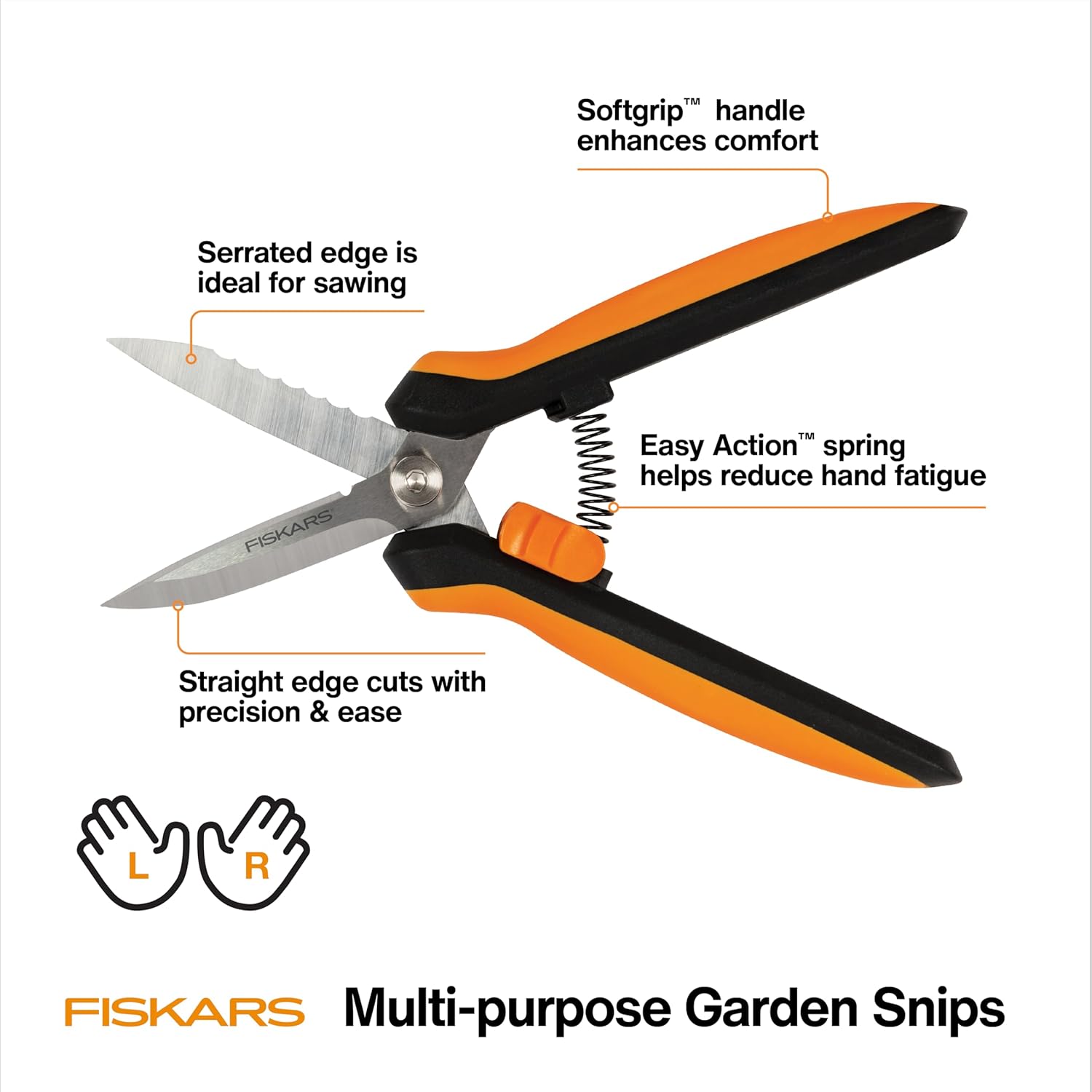 Pruning Shears for Gardening, Multipurpose 8" Garden Shears with Sheath and SoftGrip Handle, Great for cutting