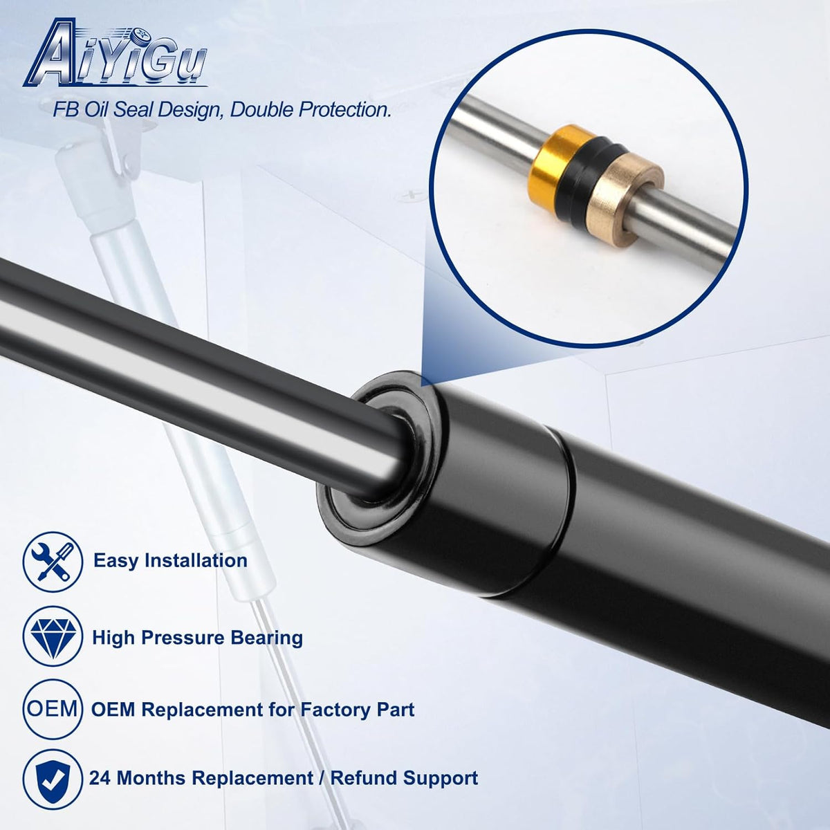 6678 Rear Window Struts for Jeep Wrangler 2011-2017 2 PCS