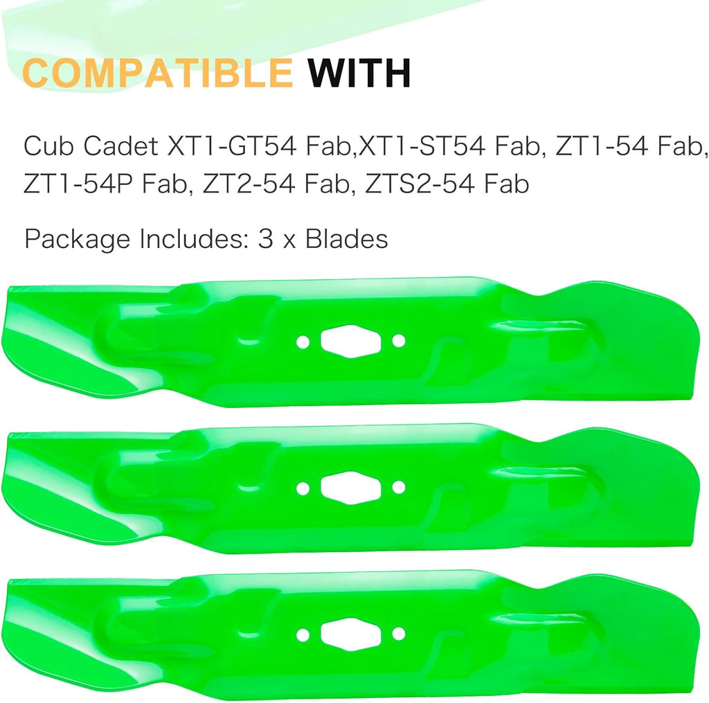 54 Inch Mower Deck Blades Fit for Cub Cadet ZT1-54 ZT2-54 XT1-GT54 XT2-ST54 Troy Bilt Mustang 54 Zero Turn Mower