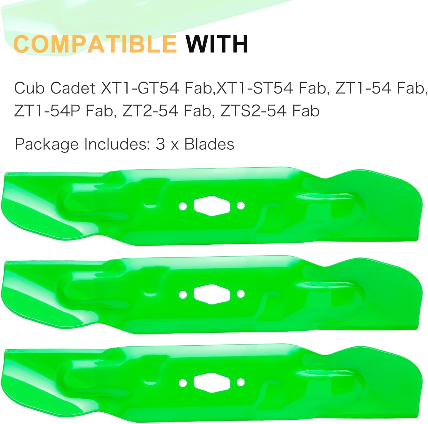 54 Inch Mower Deck Blades Fit for Cub Cadet ZT1-54 ZT2-54 XT1-GT54 XT2-ST54 Troy Bilt Mustang 54 Zero Turn Mower