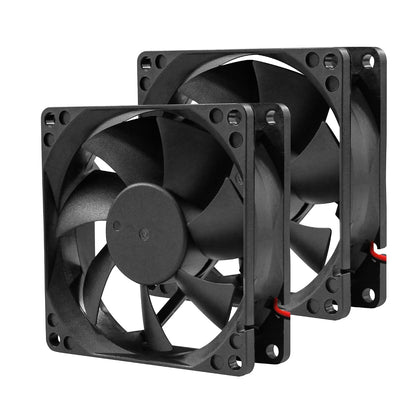 80x25mm12V DC High-Performance 2-Pin XH2.54 Electronics Cooling Fan 2-Pack
