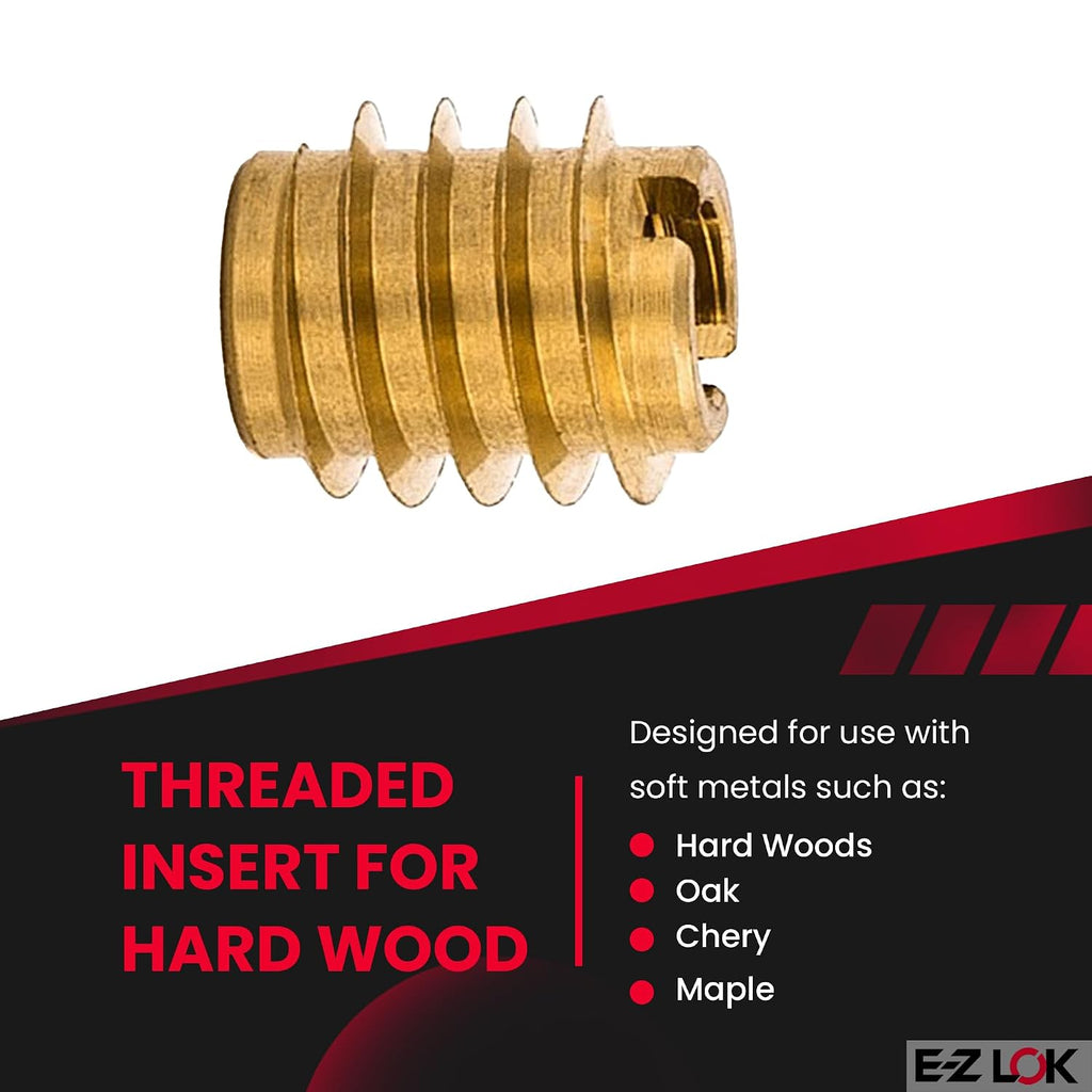 E-Z LOK Knife Thread Insert for Hard Wood, 6-32, 0.375 in, 25 ct