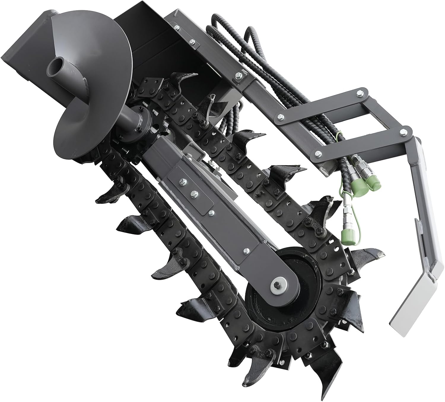 Trencher for Skid Steer Loaders Attachment Heavy Duty, Ideal for Pipeline Laying, Cable Installation & Landscaping