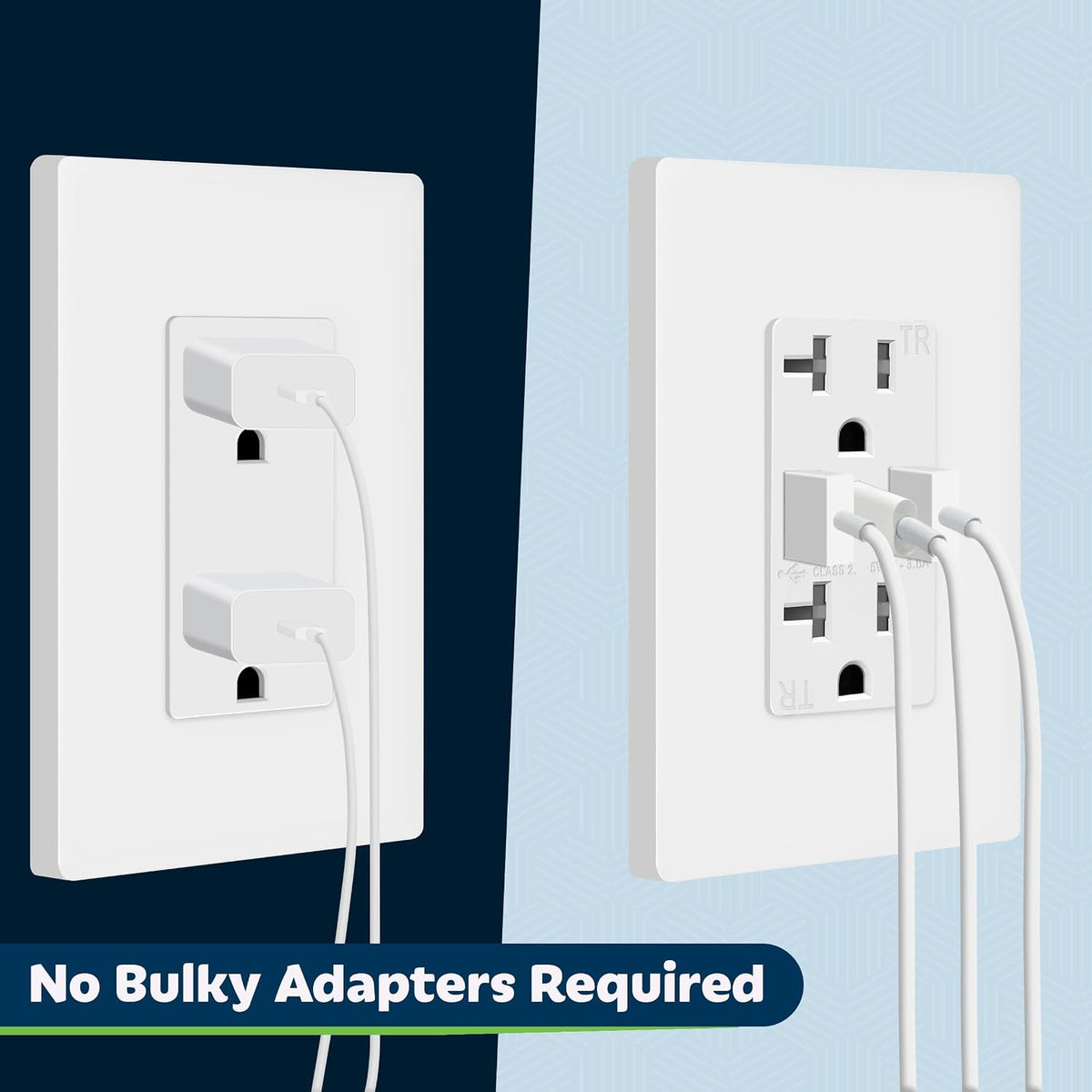 TOPGREENER 4.2A Dual Type A&C USB Wall Outlet, Charging Power Receptacle