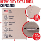 9" x 12" Kraft Pasted Chipboard Sheets, Extra-Thick 120 Pt, Bundle of 16