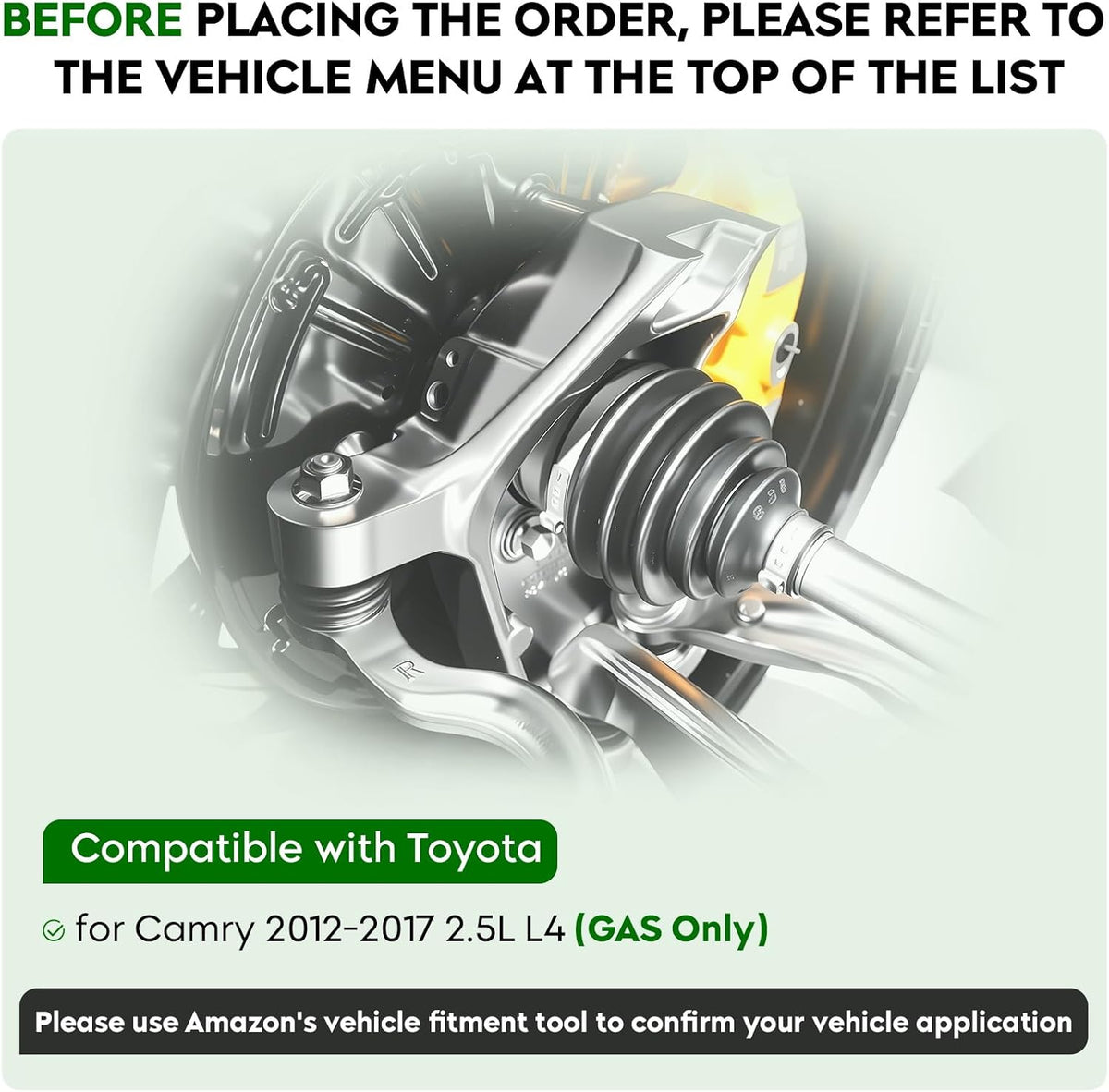 Pair (2) Front CV Axle Shaft Assembly for 2.5L 2012-2017
