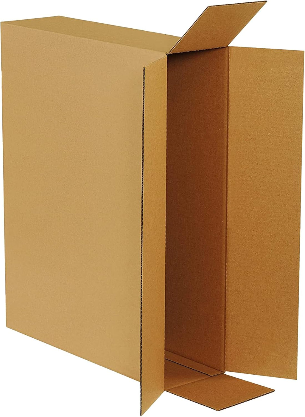 Side Loading Shipping Boxes Large 26"L x 6"W x 20"H 10-Pack - Corrugated Cardboard Box for Moving, Mailing, Packing