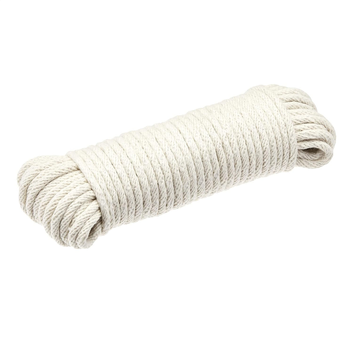 Cotton Braided Rope, All-Purpose, Clothesline, 0.47cm x 15.24 m (4.5mm x 15m), Off White