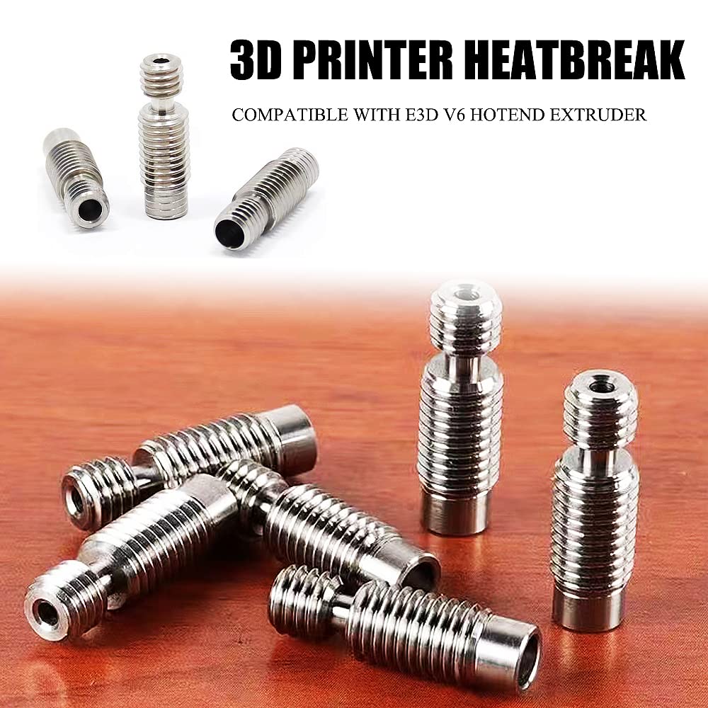 3D Printer Heatbreak Throat 8 PCS Compatible with E3D V6 Hotend Extruder All Metal Thermal Barrel Feeding Tube -M6/M7
