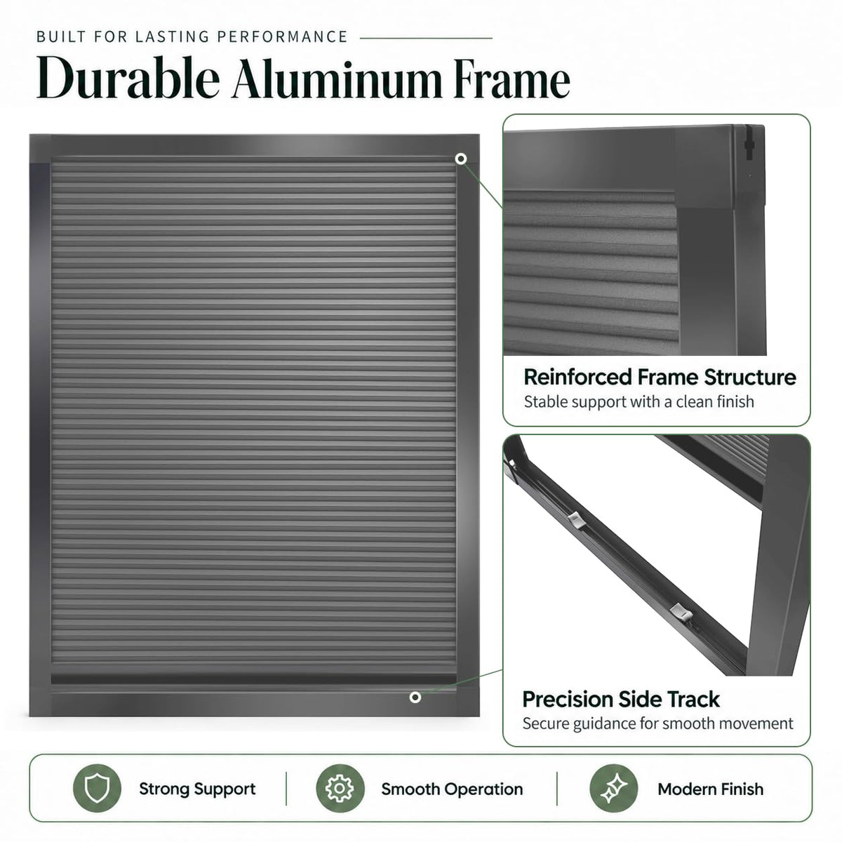 Custom Blackout Honeycomb Skylight Window Shade (Dark Grey 93021F)