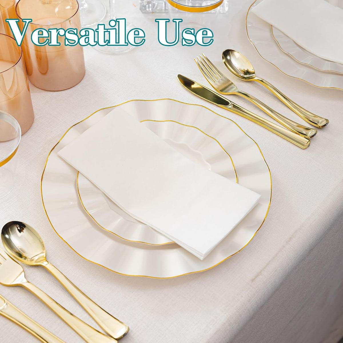 200 Pack Premium Guest Towels, Linen Feel Hand Napkins