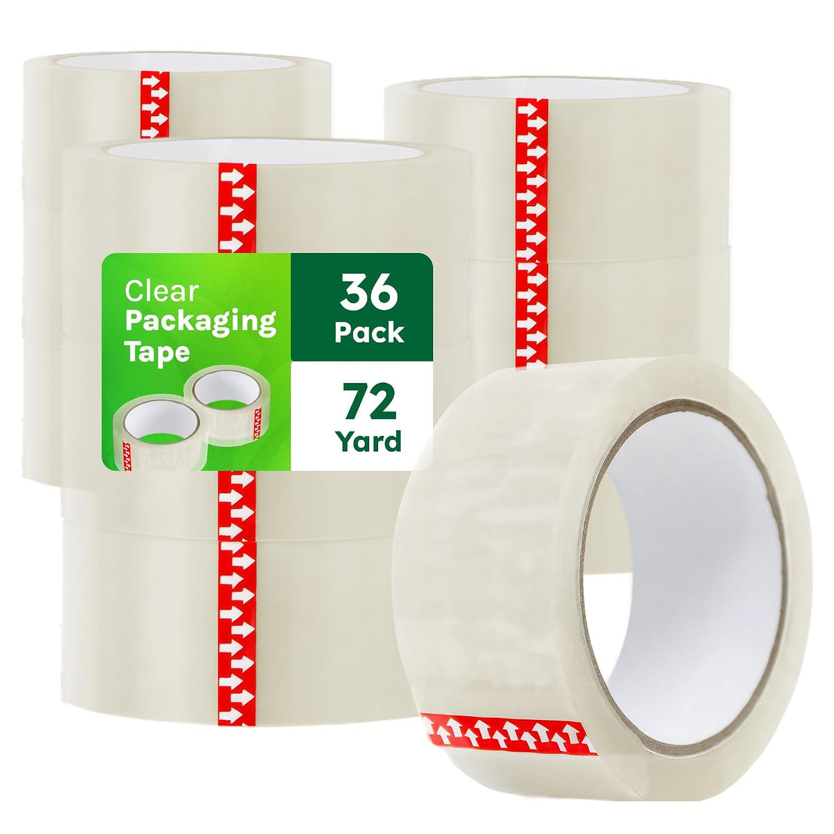 Clear Packing Tape Refills, 1.88" x 72 Yards, 36 Rolls