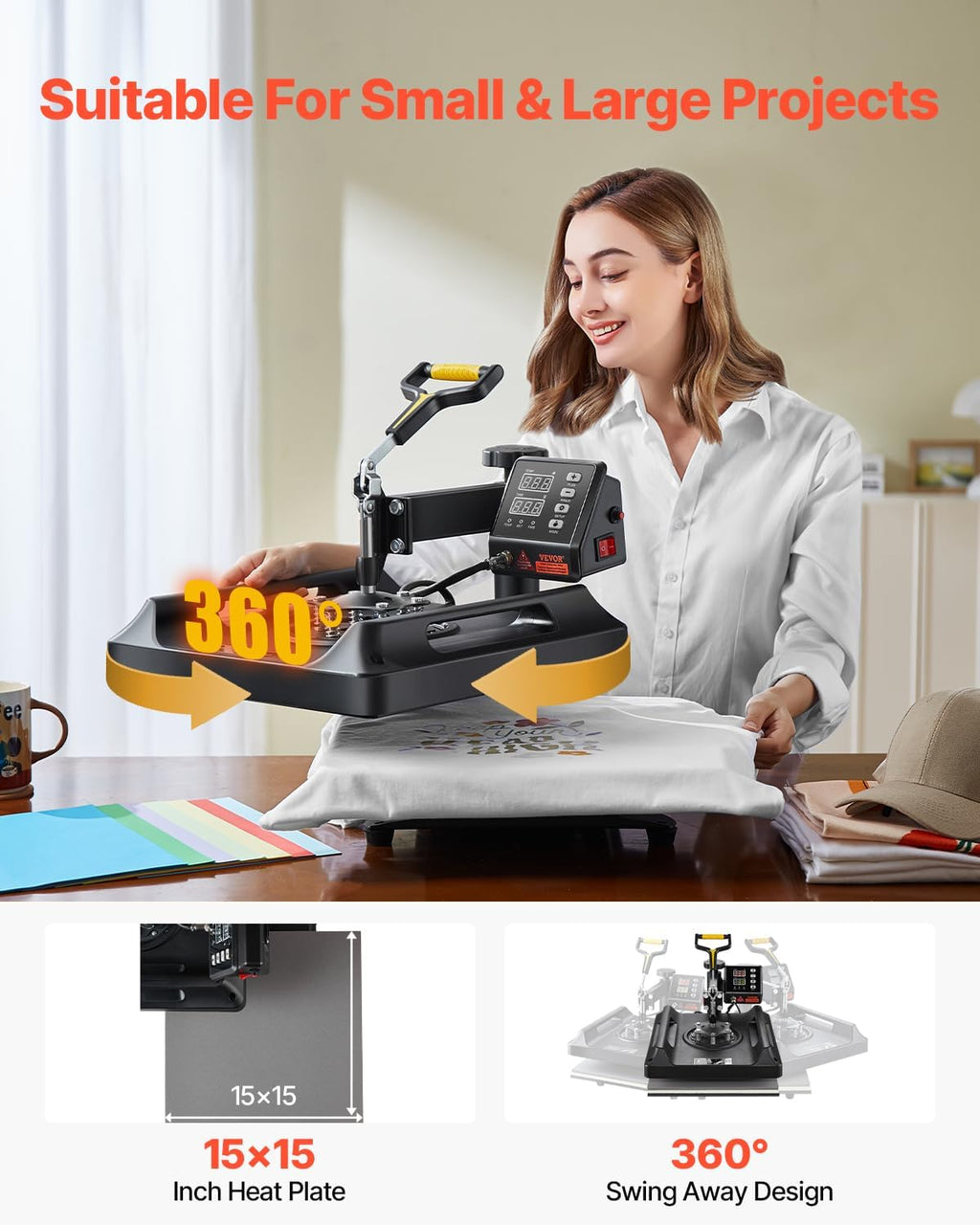 Heat Press Machine 8 in 1 Combo T Shirt Printing Machine 15x15 Black | Multifunction Transfer Machine Sublimation for