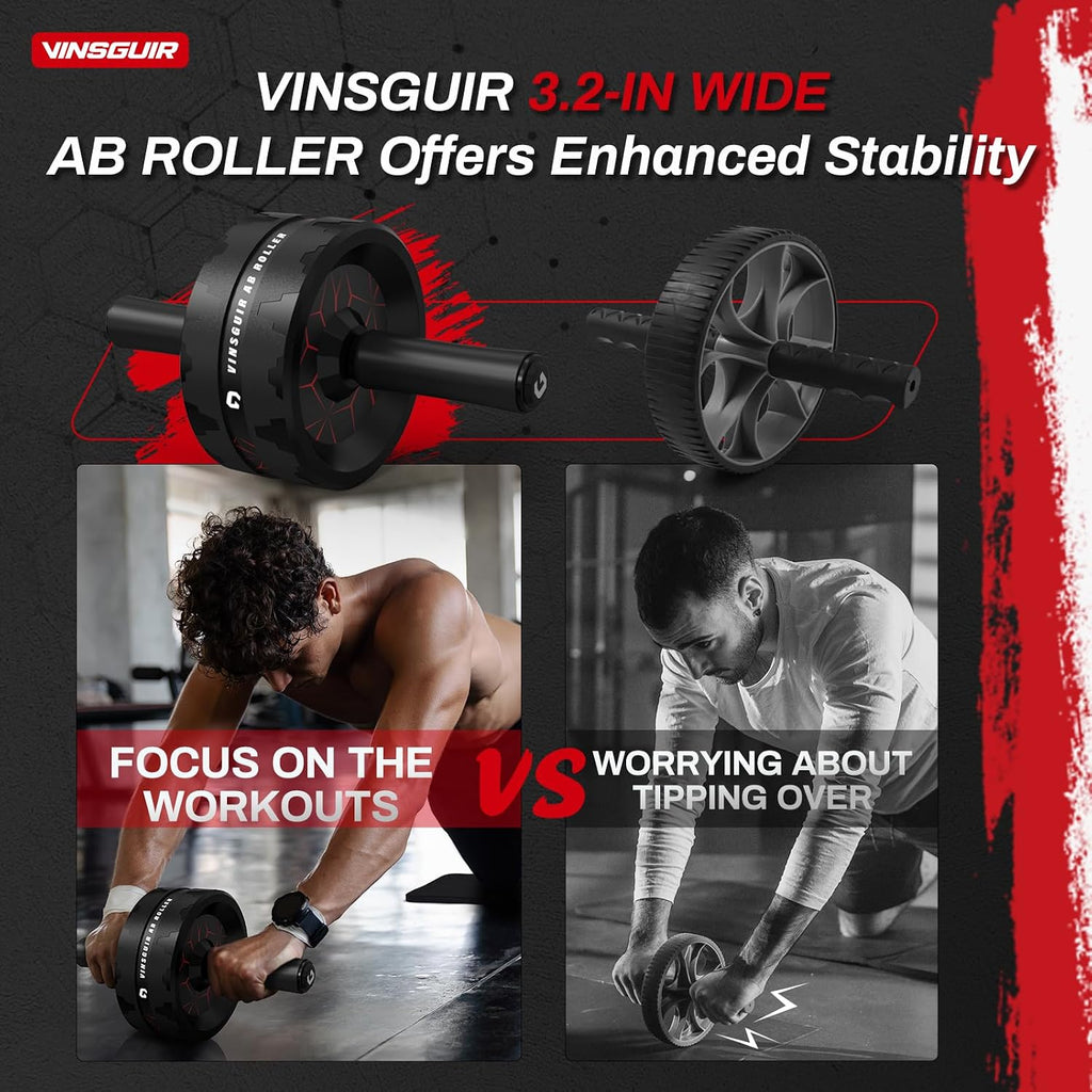 Ab Roller Wheel, Abs & Core Workout Equipment for Home Gym with Knee Pad Accessories, Abdominal Wheel for Full-body