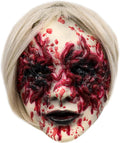 Halloween Scary Demon Mask Bloody Sucking Worm Face Mask with White Wig | Raised Worm Details, Blood Spatter Effect