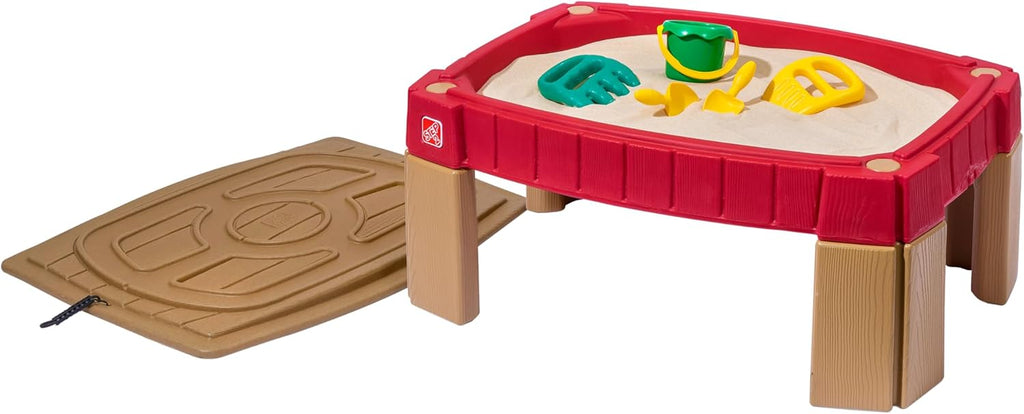 Step2 Naturally Playful Sand Table, Kids Sand Activity Sensory Table, 5 Piece Accessory Kit, Toddler Summer Outdoor