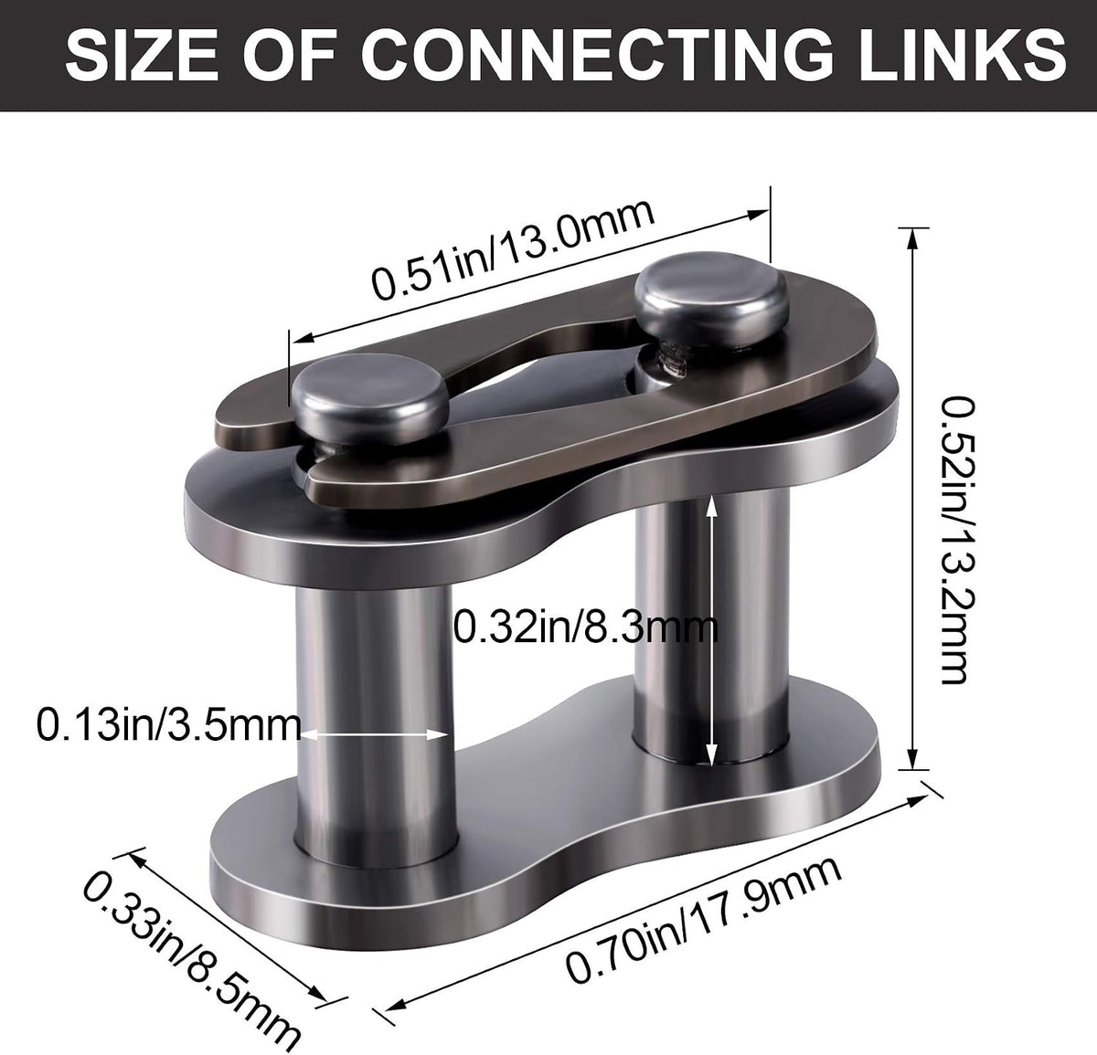 PAGOW 20pcs #35 Chain Master Link Roller, Steel Alloy Heavy Duty Connector