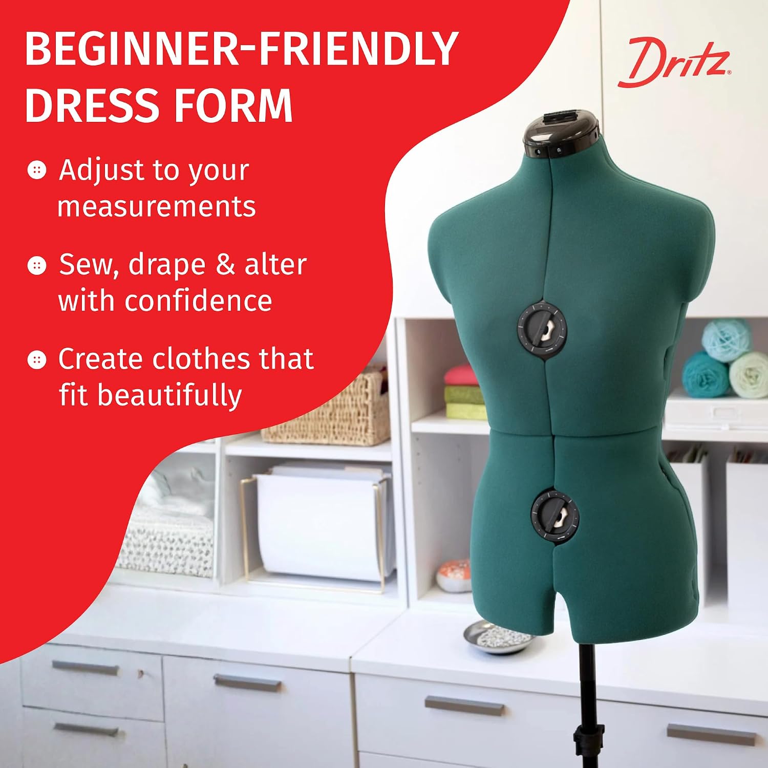 Sew You Adjustable Dress Form, Small/Medium Sizes, US 4-12 | Female Clothing Mannequin for Sewing, Fitting, and Draping