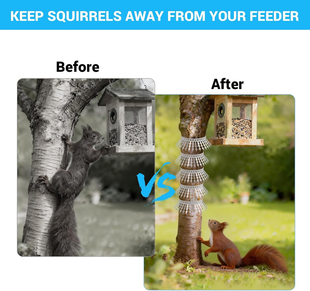 80 Inch Bird Spikes Squirrel Proof Baffle for Bird Feeder Pole, Outdoor Anti Climb Spikes for Fence, Tree, Wall