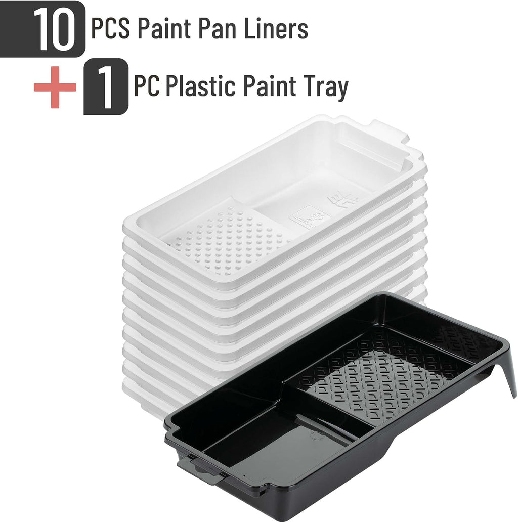 Bates- Paint Tray Liner, 4 Inches, Paint Tray with 10x Paint Pan Liners