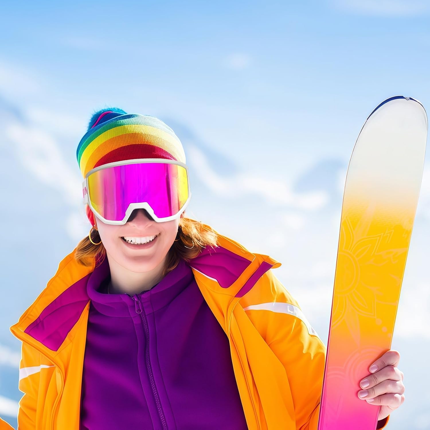 Ski/Snowboard Goggles, Anti-Fog Snow Goggles for Men & Women - Perfect for Skiing, Snowboarding & Winter Sports