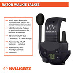 Razor Slim Ultra Low Profile Compact Design Adjustable Hearing Protection Electronic Earmuffs - Black Bundle With
