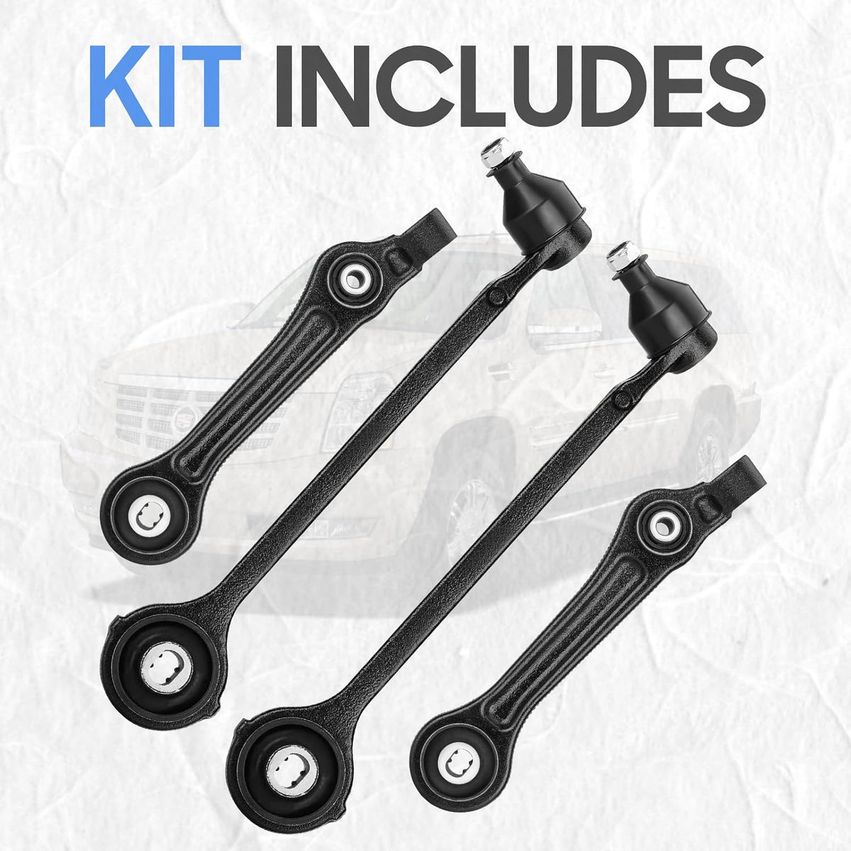 RWD Front Lower Forward & Rearward Control Arms Suspension Kit for 2005-2010 Chrysler 300, 2008-2010 Dodge Challenger, 2006-2010 Charger, 2005-2008 Magnum (4pc Set)