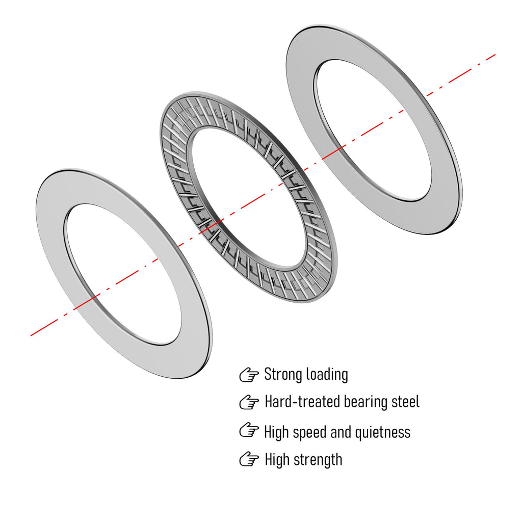 FOCMKEAS AXK6590 2AS Thrust Needle Roller Bearings with Washers 65mm Bore 90mm OD 4mm Thickness Industry Thrust Bearing