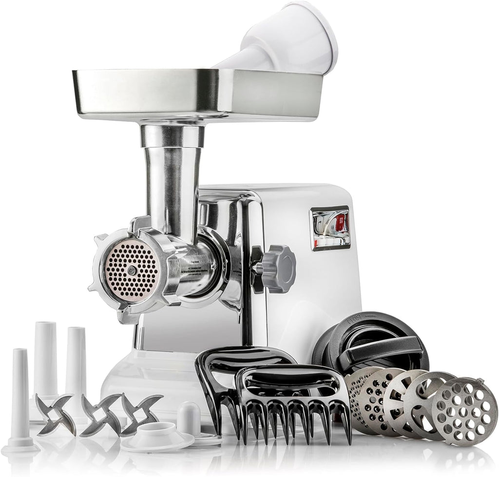 Turboforce 3000 Series 5-in-1 Electric Meat Grinder | 3000W Max | 3-Speed | Size #12 | 5 Grinding Plates | 3