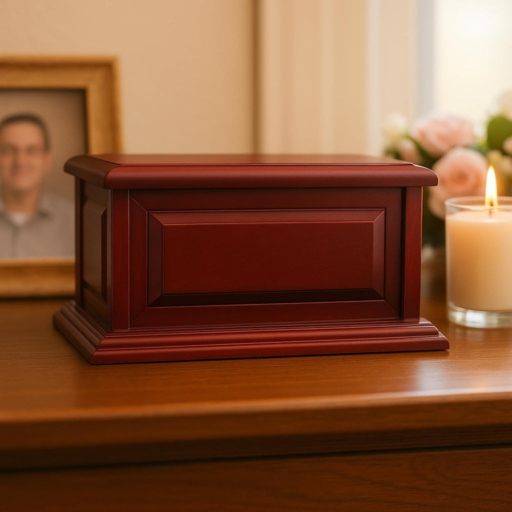 Cremation Urns for Human Ashes Adult Male or Female, Funeral Memorial Urns for Ashes Adult Men and Women, Wooden