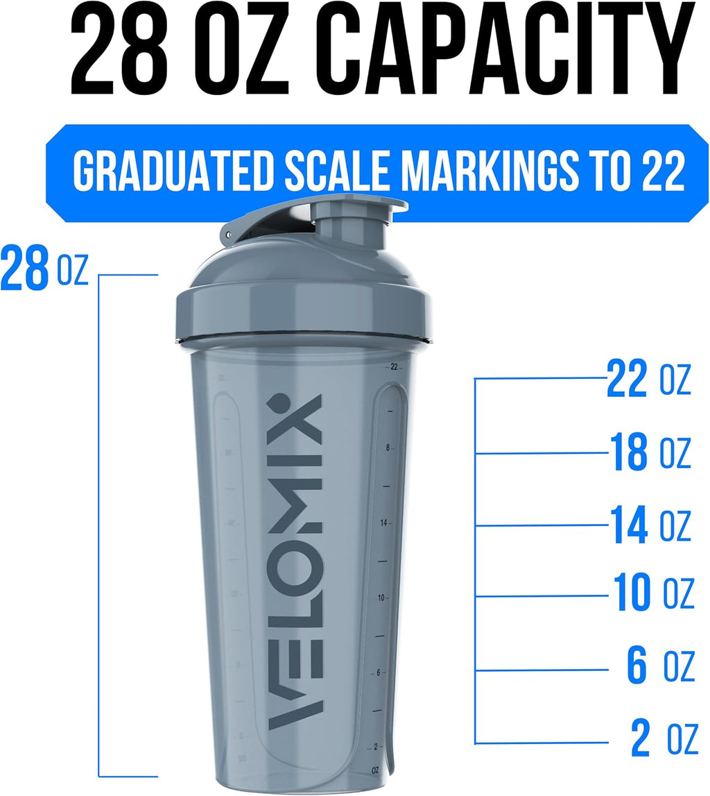 4 Pack 28oz Shaker Cups for Protein Shakes, Aqua Depths | 4x Wire Whisk, Leak Proof Protein Shaker Bottle for Protein
