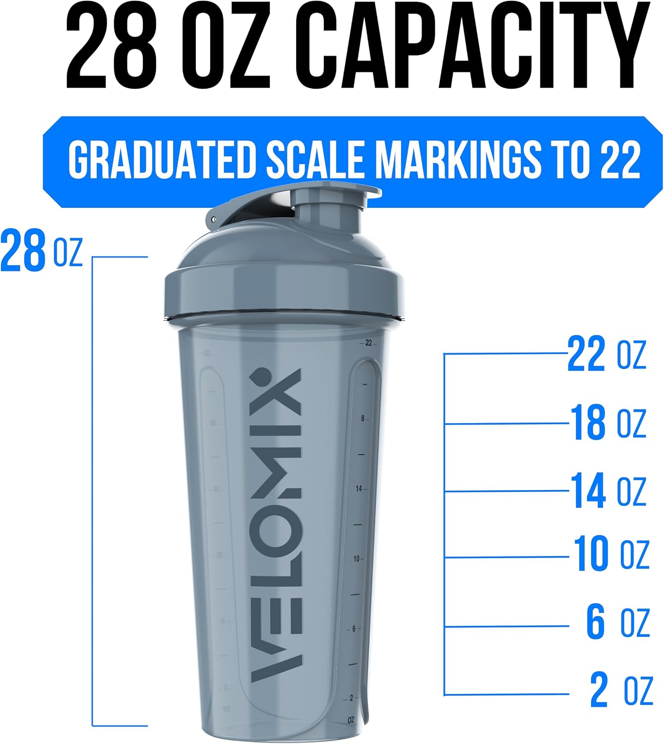 4 Pack 28oz Shaker Cups for Protein Shakes, Aqua Depths | 4x Wire Whisk, Leak Proof Protein Shaker Bottle for Protein