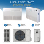 Floor Ceiling Mount Mini Split AC/Heating System, White, 24000 BTU
