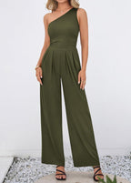 One Shoulder Jumpsuits For Women Dressy Formal Romper